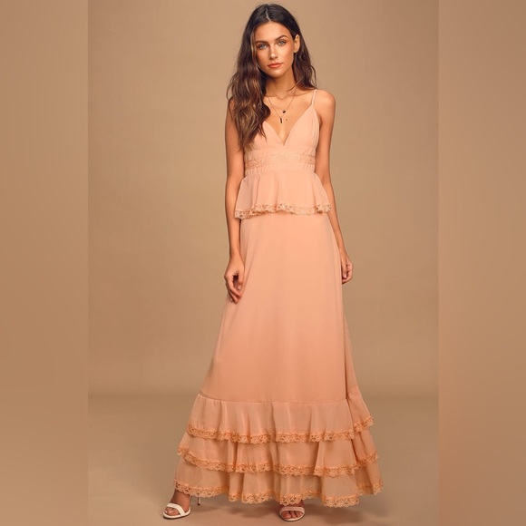 Lulus Endless Beauty Blush Pink Tiered Ruffle Maxi Dress - Picture 3 of 10